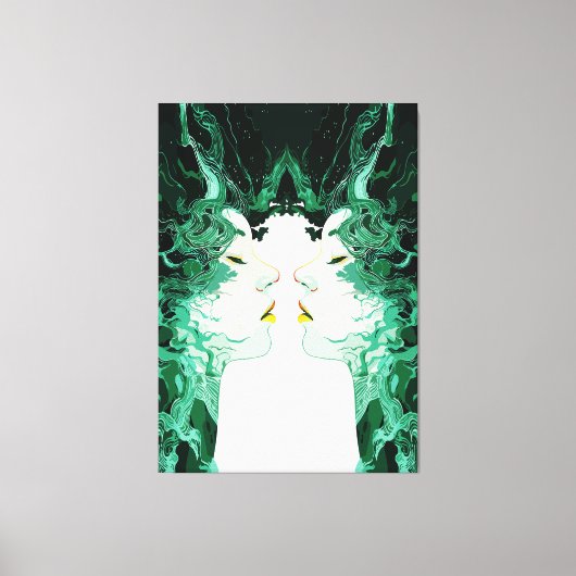 Ätherische Dualität - Spiegelreflexion Leinwanddruck (Vorderseite)