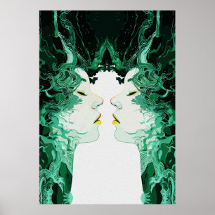 Ätherische Dualität – Surreale Spiegelreflexion Poster