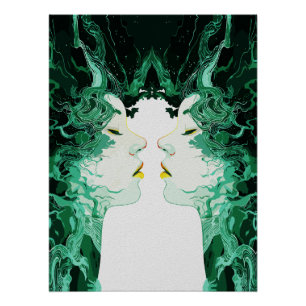 Ätherische Dualität – Surrealer Spiegelreflex Poster