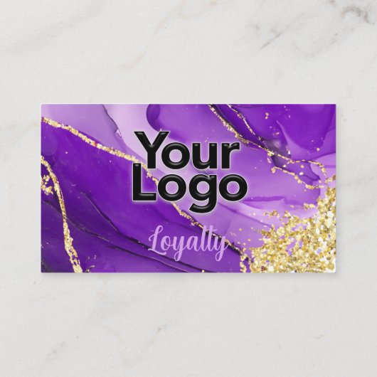 Ätherische Elegance: Lila geode-Inspiriert Begleitkarte (Rückseite)
