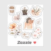Ätherische Eleganz: Sammlung ästhetischer Sticker (Blatt)
