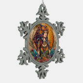 Ätherische Essenz: Eine mystische Tinte Zeichne Schneeflocken Zinn-Ornament (Links)