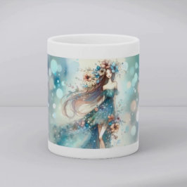 Ätherische Fantasy-Göttin in einem Wasserfarben-Tr Kaffeetasse