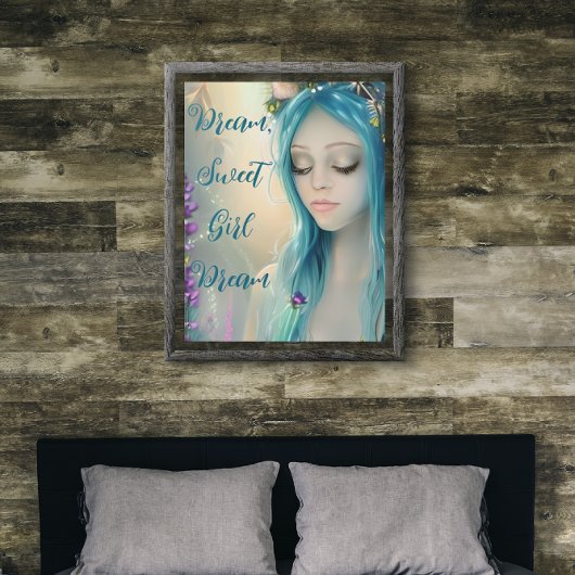 Ätherische Fantasy-Kunst | Schöne blaue Fee Poster