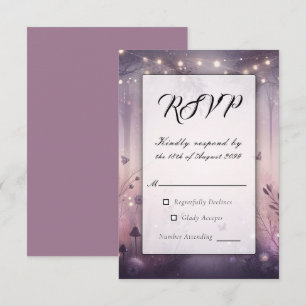 Ätherische Feenlichter Waldhochzeit RSVP Karte