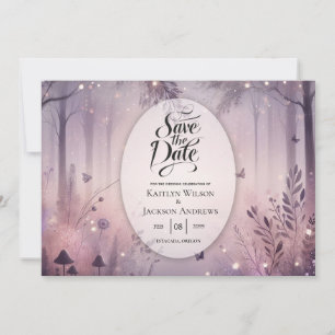 Ätherische Feenlichter Waldhochzeit Save The Date