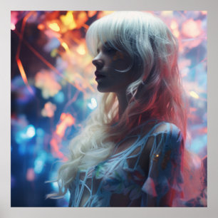 Ätherische Frau in der Natur Poster