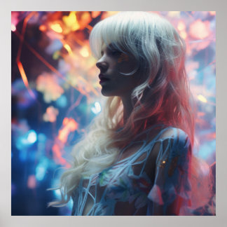 Ätherische Frau in der Natur Poster