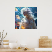 Ätherische Frau mit weißem Haar Poster (Küche)