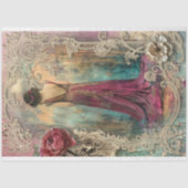 Ätherische Frau, Vintager Jugendstil, gemischte Me Seidenpapier (Vorderseite)