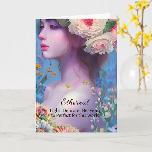 Ätherische Frauen, Geistführer, Engel, Fee Karte (Gelbe Blume)