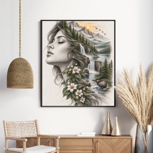 Ätherische Frauenbergwald Poster
