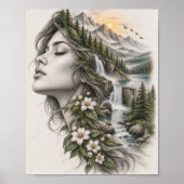 Ätherische Frauenbergwald Poster (Vorne)