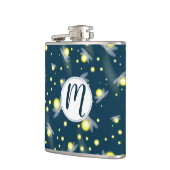 Ätherische glühende Glühwürmchen im Nachtmuster Flachmann (Links)