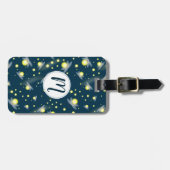 Ätherische glühende Glühwürmchen im Nachtmuster Gepäckanhänger (Vorderseite horizontal)