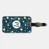 Ätherische glühende Glühwürmchen im Nachtmuster Gepäckanhänger (Rückseite horizontal)