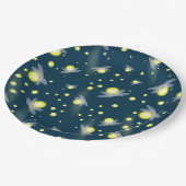 Ätherische glühende Glühwürmchen im Nachtmuster Pappteller (Schrägansicht)