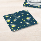 Ätherische glühende Glühwürmchen im Nachtmuster Rechteckiger Pappuntersetzer (angewinkelt)