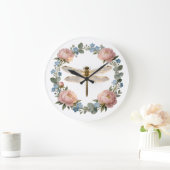 Ätherische Glühende Libellen-Kunst Große Wanduhr (Zuhause)