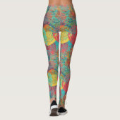 Ätherische goldene Blüten - Nahtlose Blumenharmoni Leggings (Rückseite)