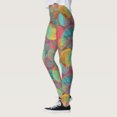 Ätherische goldene Blüten - Nahtlose Blumenharmoni Leggings (Links)