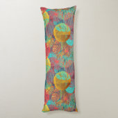 Ätherische goldene Blüten - Nahtlose Blumenharmoni Seitenschläferkissen (Rückseite (Vertikal))