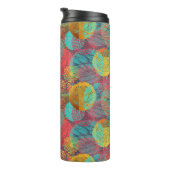 Ätherische goldene Blüten - Nahtlose Blumenharmoni Thermosbecher (Nach rechts gedreht)