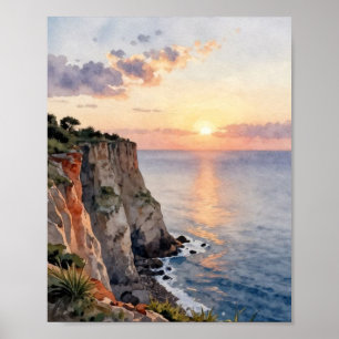 Ätherische goldene Stunde: Eine Aquarellstudie der Poster