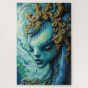 Ätherische Göttin: Fusion von Kunst und Fantasie Puzzle