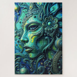 Ätherische Göttin: Fusion von Kunst und Fantasie Puzzle