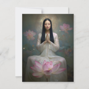 Ätherische Göttin Quan Yin Hochfrequenz Blüten Postkarte