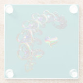 Ätherische Herzkaskade Glasuntersetzer (Rückseite)