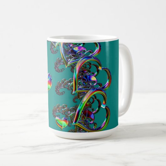 Ätherische Herzkaskade Kaffeetasse (VorderseiteRechts)