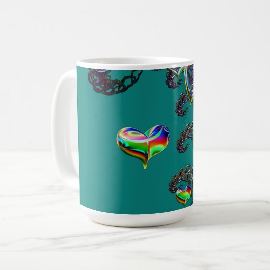 Ätherische Herzkaskade Kaffeetasse (Vorderseite Links)