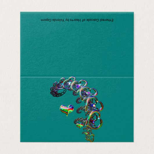 Ätherische Kaskade der Herzgrußkarte (Außenseite Aufgefaltet)