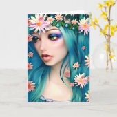 Ätherische Kunst | Beautiful Fairy | Denken Sie an Karte (Gelbe Blume)