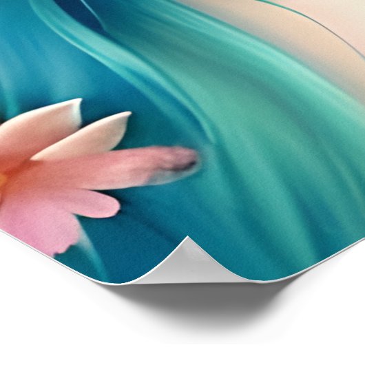 Ätherische Kunst | Schöne Fee mit blauem Haar Poster (Ecke)