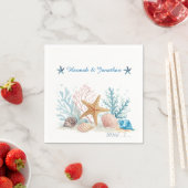 Ätherische Küstenromanze-Hochzeit Serviette (Beispiel)