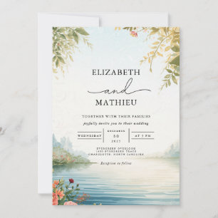 Ätherische Landschaft Floral Wedding Einladung