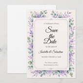 Ätherische Lavendel-Blumenhochzeit Save The Date (Vorne/Hinten)