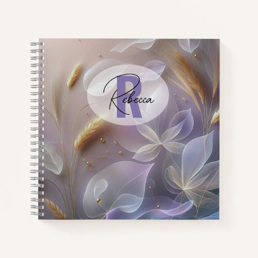 Ätherische lichtdurchlässige Blume und Weizenspore Notizblock (Vorderseite)