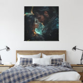 Ätherische Liebe in der Nacht Leinwanddruck (Insitu (Schlafzimmer))
