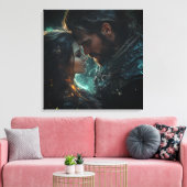 Ätherische Liebe in der Nacht Leinwanddruck (Insitu (Wohnzimmer))