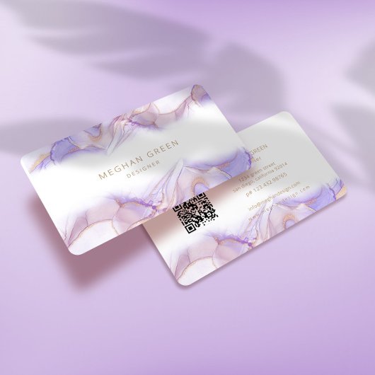 Ätherische Lila Alkoholtink Moderne Visitenkarte