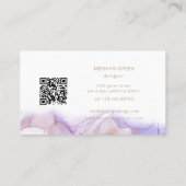 Ätherische Lila Alkoholtink Moderne Visitenkarte (Rückseite)