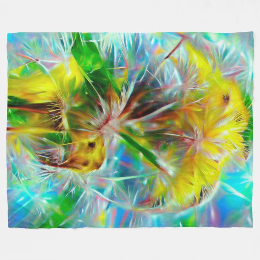 Ätherische Lüster in Neon Dreamscape Fleecedecke (Vorderseite (Horizontal))