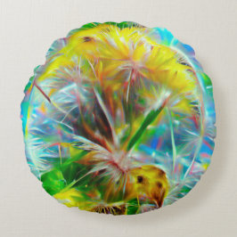 Ätherische Lüster in Neon Dreamscape Rundes Kissen