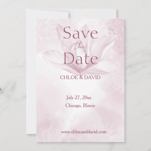 Ätherische Magnolia-Blume, flache Save the Date Ka (Vorderseite)