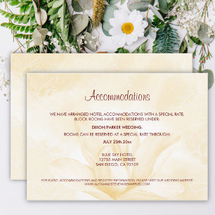Ätherische Magnolienblüte, Hochzeitsunterkünfte Begleitkarte