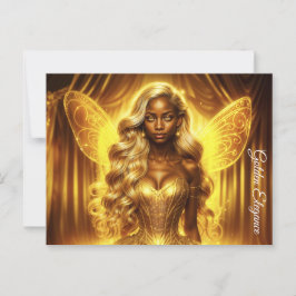 Ätherische Märchenprinzessin mit leuchtender golde Postkarte